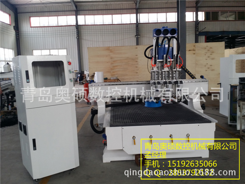 奥硕三头木工雕刻机 木工机械高速电脑数控雕刻机 实木家具雕花机