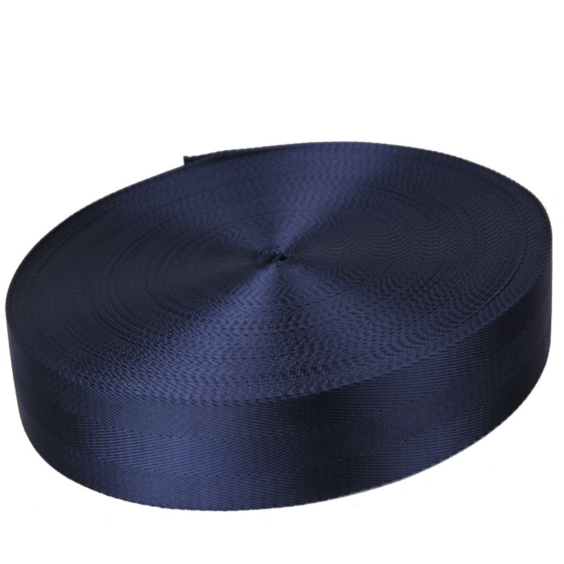 厂家现货 38mm 1.8mm厚 深蓝色 双人字纹 真尼龙织带 销售