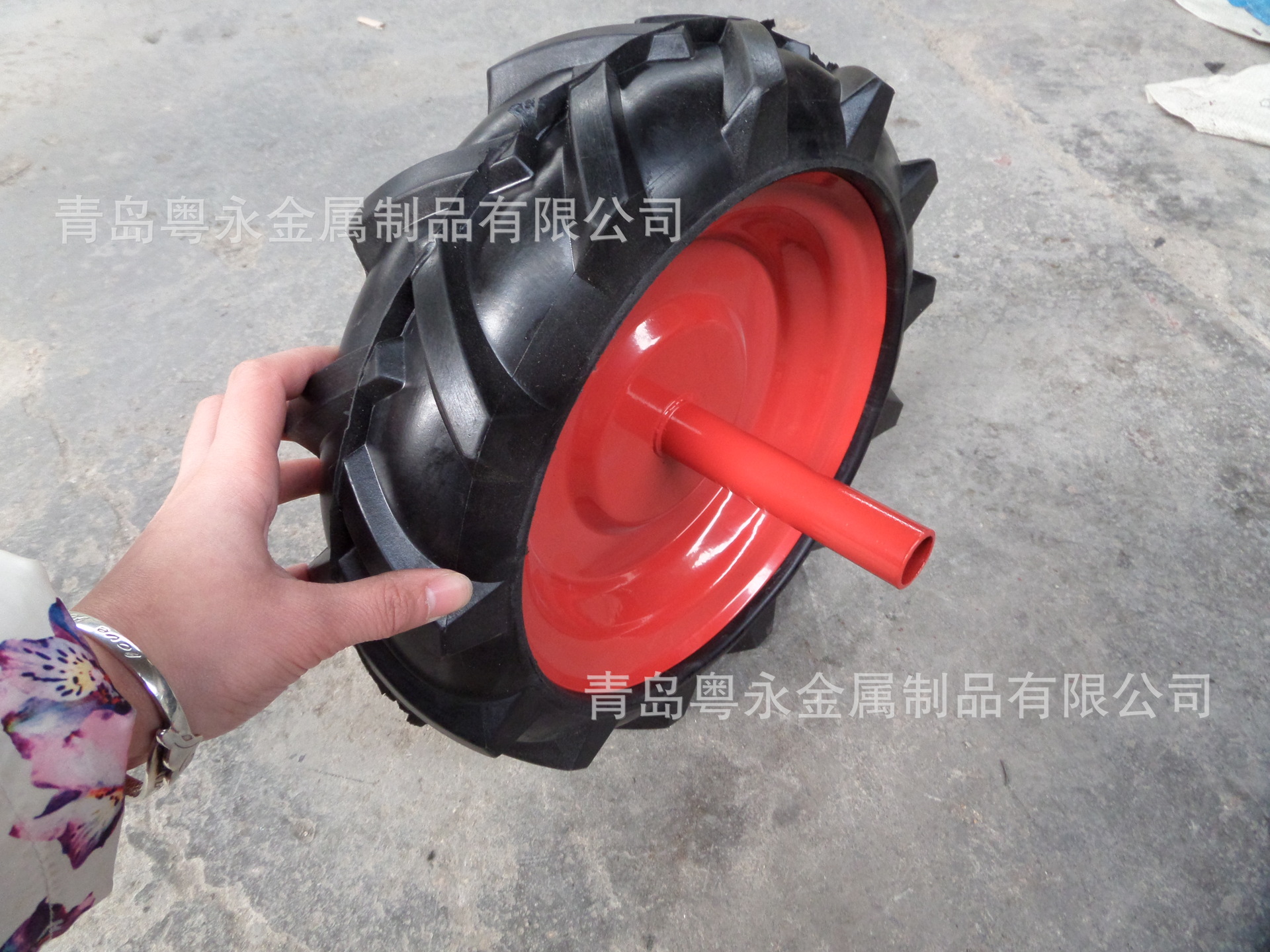 12寸农用车轮胎 微耕机实心人字胎 拖拉机实心轮 扒胎