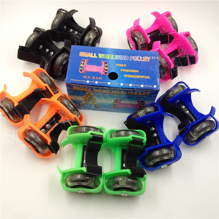 PVC Tricolor lighting Hot Wheels Heelys Two wheels Flash Skating direct deal