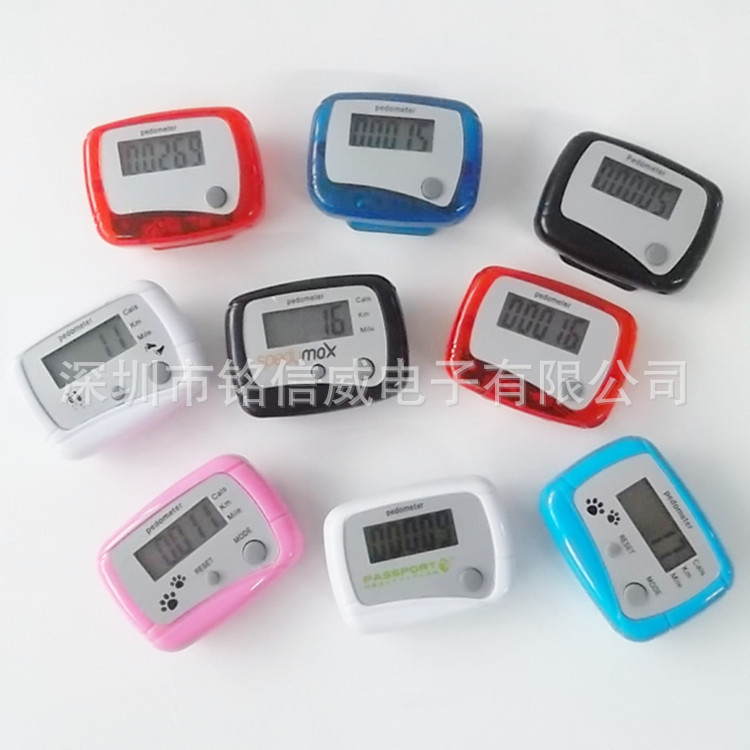 Contador de pasos de un solo función con sensor magnético, múltiples colores, personalizable con logo, en stock