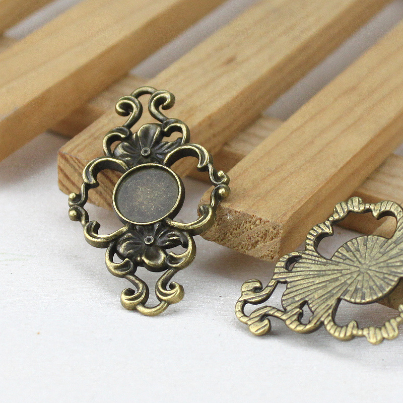 DIY饰品配件贴10MM合金花藤底托手链花牌复古青铜饰品配件XS18