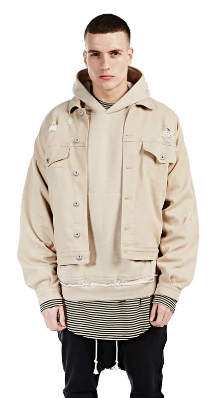mens beige jean jacket