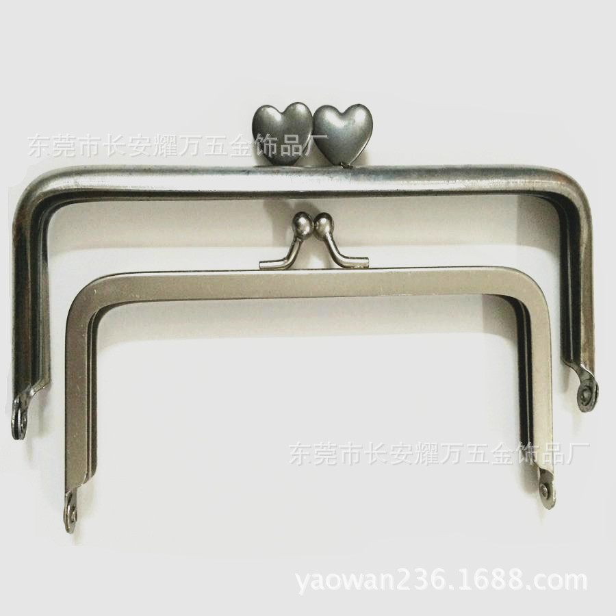 厂家批发优质圆角心形扣头方形钱包扣子 箱包五金夹口 货到付款