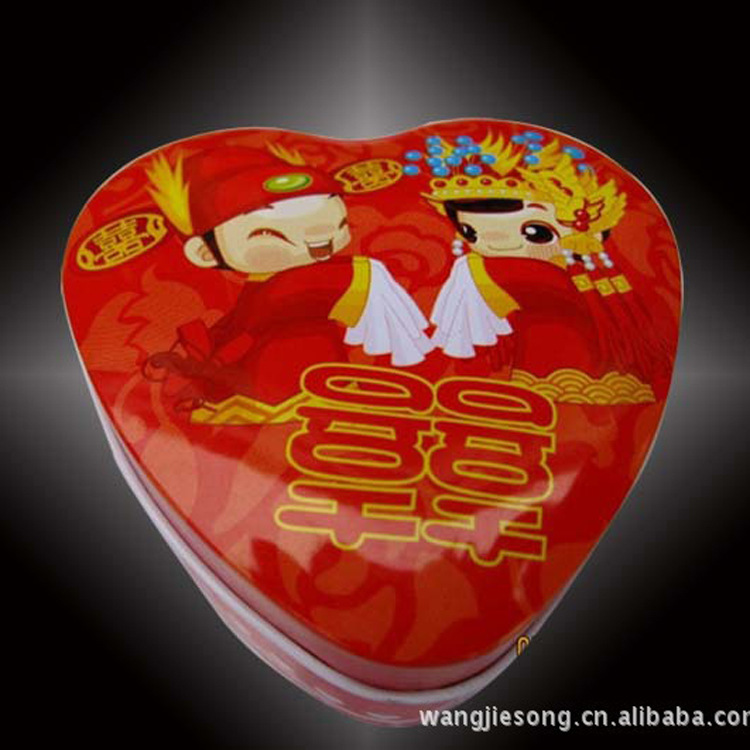 2017新款心形盒 婚礼喜庆通用包装爱心形喜糖金属马口铁盒子