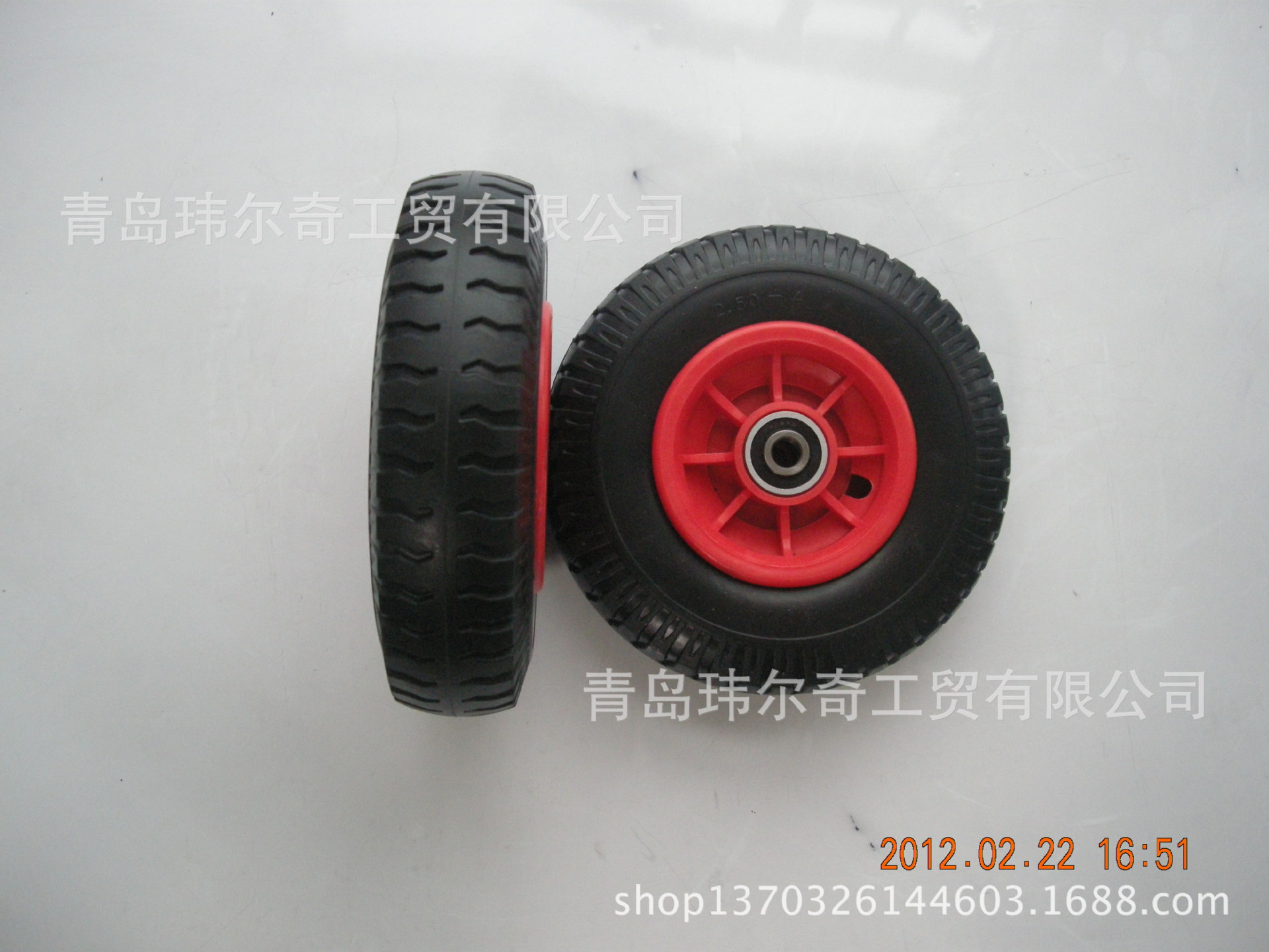 8x2.50-4PU发泡实心轮子 橡胶充气轮子 手推车轮子