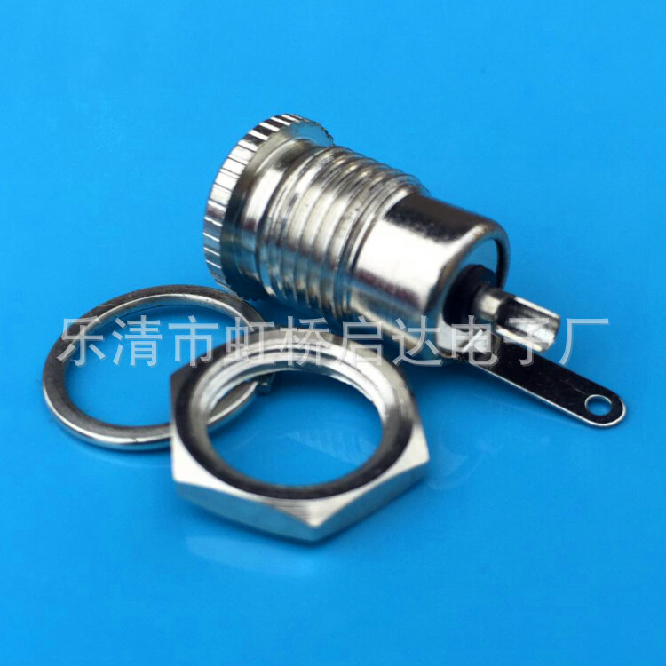 DC电源插座 DC-099 5.5 2.1 开孔11MM 金属插座，2.1DC铜插
