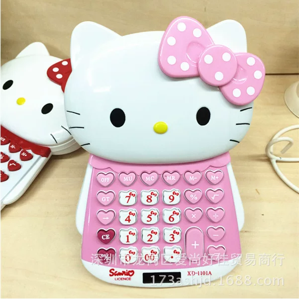 Креативный мультфильм котик Kitty кото-голова компьютер push-type Kitty Palm солнечный калькулятор оптом
