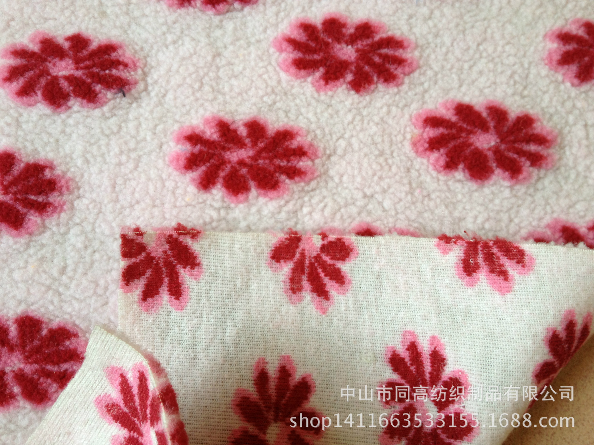 中山厂家生产提花羊羔毛 羊羔绒里料服装内里料面料