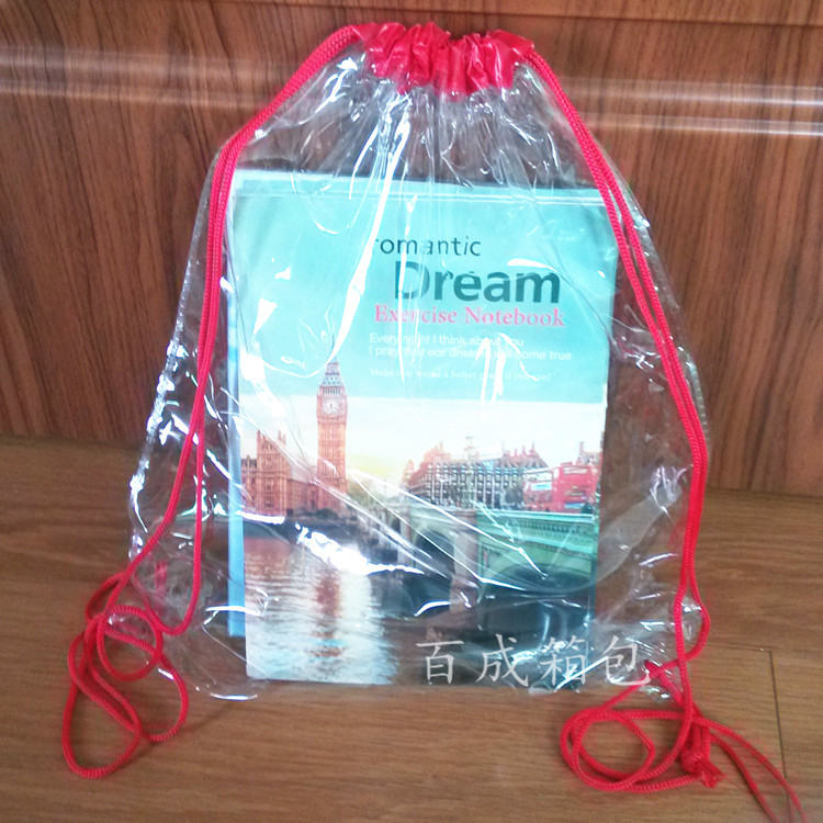 [厂家定做]透明PVC抽绳袋 PVC束口袋  可印制LOGO