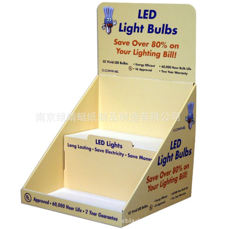 厂家批发直销瓦楞纸展示架 超市LED灯台式展架 桌面纸促销台