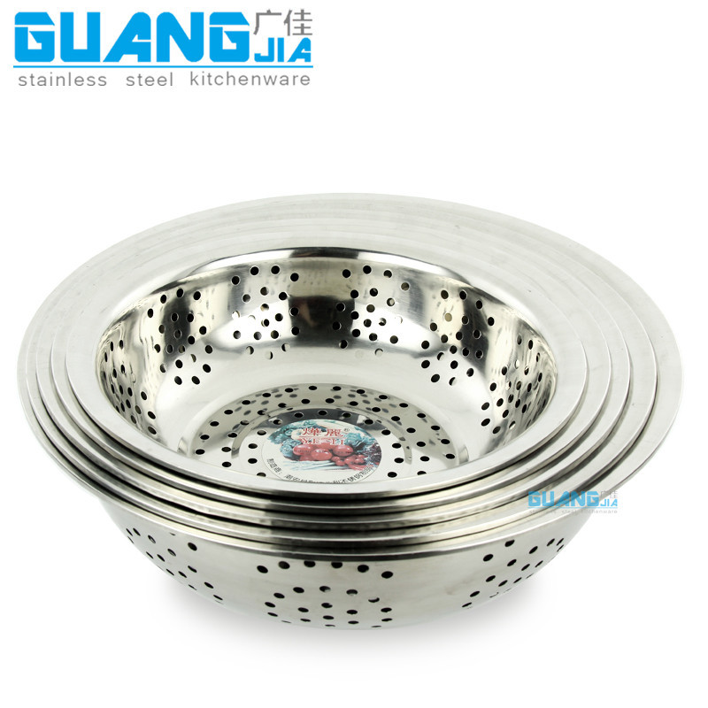 不锈钢盆大孔洗菜盆 沥水盆水果盆9.9批发十元店厂家直供