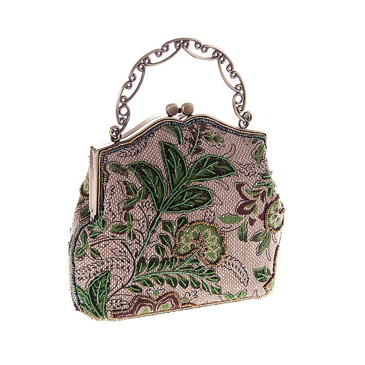 Burlap Beaded Embroidered Bag Handbags Craft Bag Ladies Bag Classical Beaded Bag display picture 10