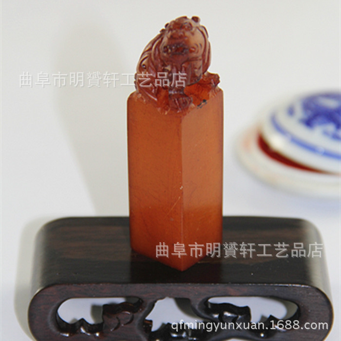 精雕貔貅仿古寿山石印章 定制姓名章金石篆刻手工包刻字工艺 礼品|ms