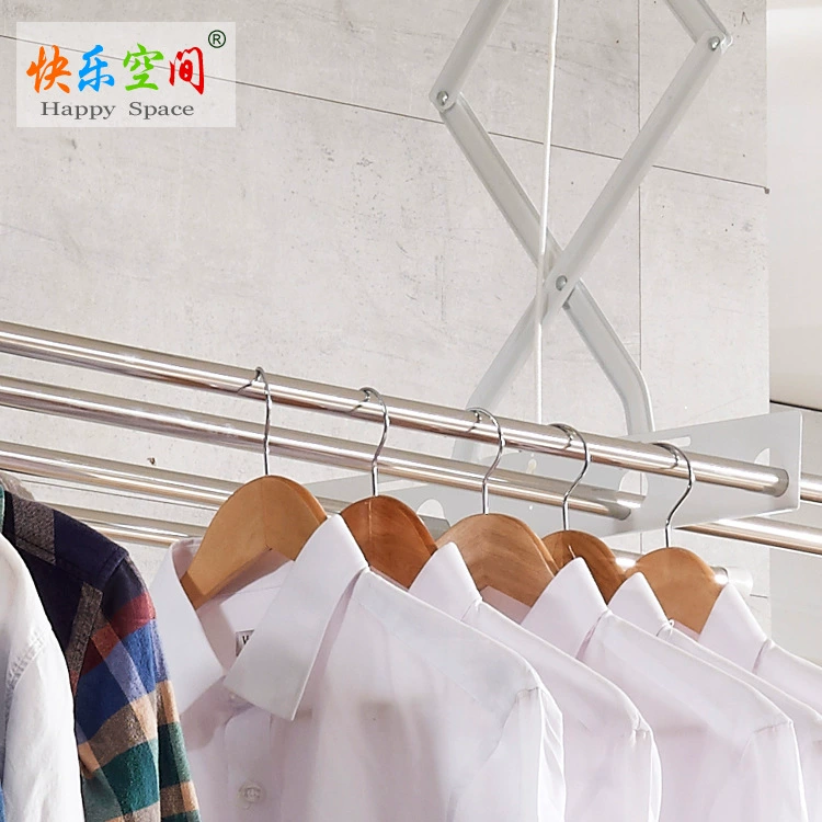 Spot can retain the balcony lift, lift the drying rack metal spray plastic ceiling hanger to dry the rod