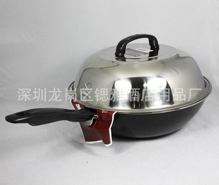 Yongbao 05 thick non-magnetic stainless steel pan lid full steel lid thickened wok lid extra large lid Yongbao 05 thick non-magnetic stainless steel pan lid full steel lid thickened wok lid extra large lid