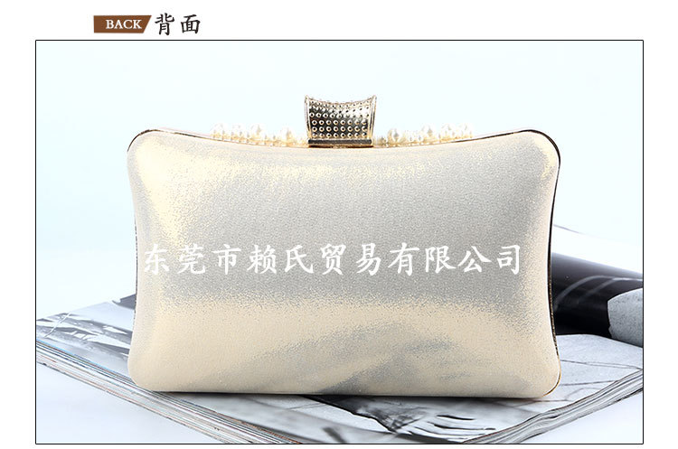 Cross-border Luxury Pearl Embroidery Dinner Bag Women's Evening Bag Party Clutch Popular Rhinestone Banquet Bag Factory Direct Sales display picture 4