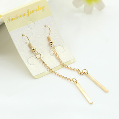 Euro-American style long, minimalist geometric alloy chain earrings—elegant tassel-style stud earrings for women