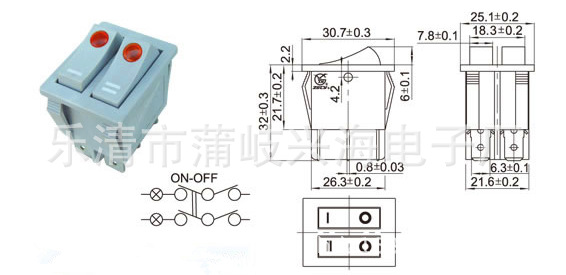 供应 船型开关 双联猫眼开关 KCD4LED圆形开关 三脚猫眼开关