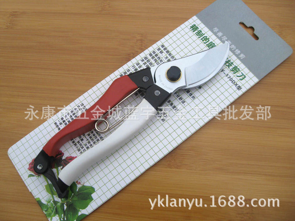 红白包胶铁柄弯头SK5钢园林剪刀 园艺剪刀树枝剪修枝剪园林工具