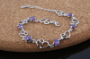 Silver bracelet, crystal bracelet with amethyst, accessory, high-end jewelry, Korean style, wholesale