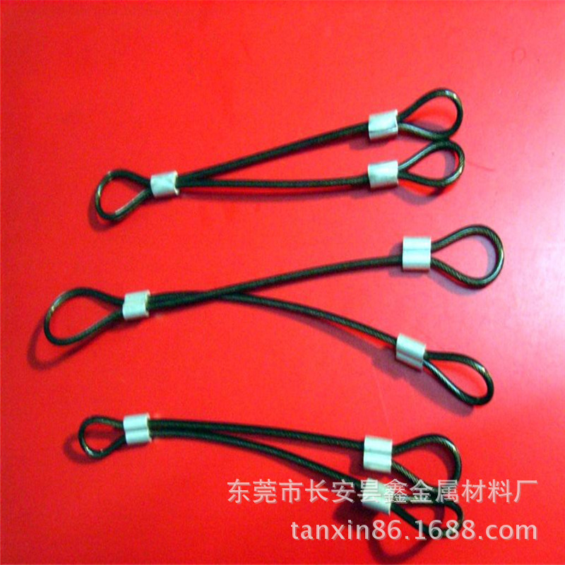 厂家直销 304钢丝绳 7*7不锈钢钢丝绳 包塑pvc钢丝绳拉环加工吊绳