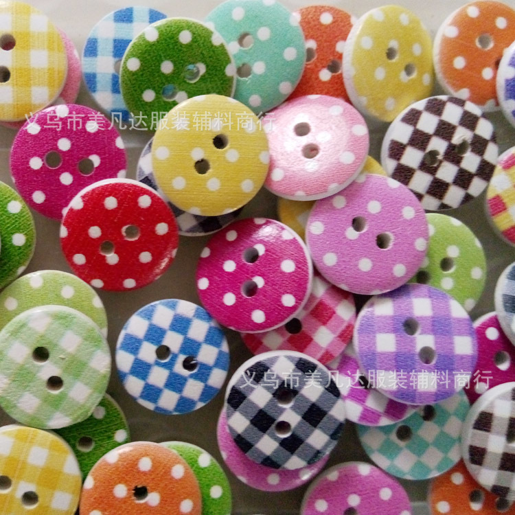 格子波点扣子钮扣纽扣