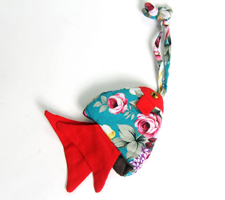 佈藝金魚鑰匙扣包