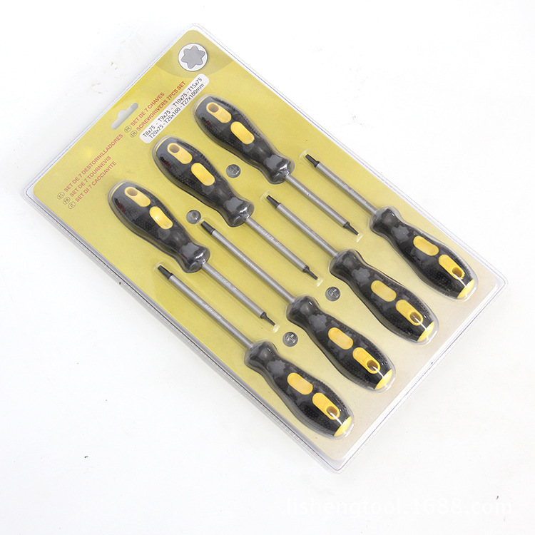 宁波工具厂大量供应7PC，PP,TPR.碳钢家用组合螺丝批诚信服务