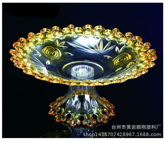 [Аcrylic high-end colored base fruit tray KTV fruit plate candy plate transparent fruit plate snack dish]