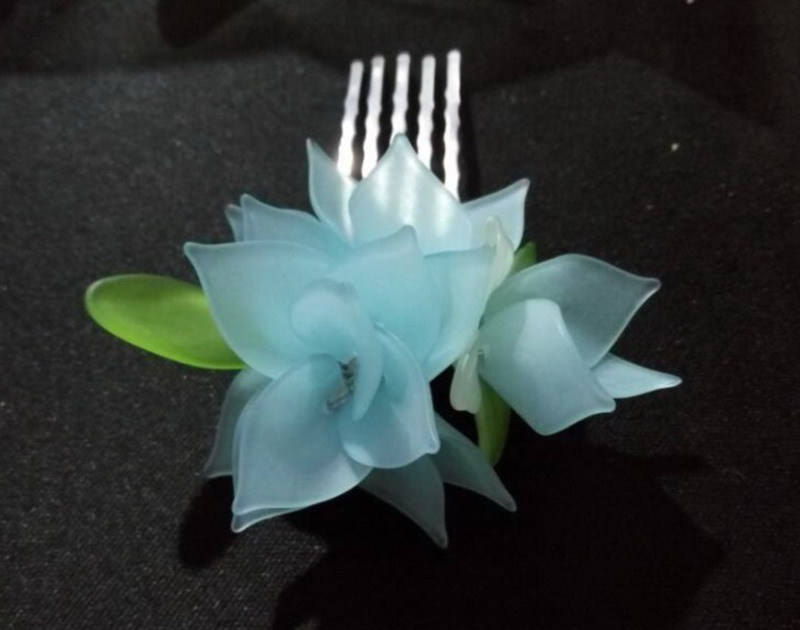 Handmade hair accessory material: acrylic matte flower petal hairpin headwear accessory, ancient-style walking bun headwear accessory detail image 11