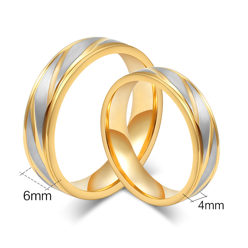 Simple Style Geometric Titanium Steel Rings Plating Metal Stainless Steel Rings