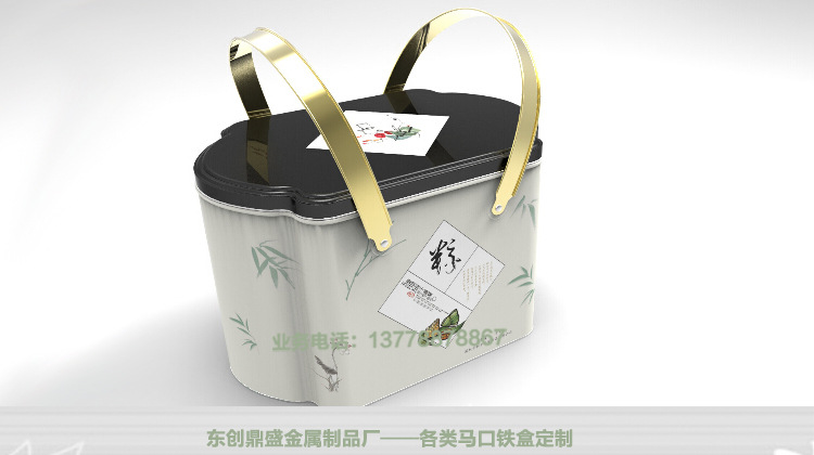 马口铁手挽大号粽子盒  多边形礼品铁盒四川 云南厂家定制