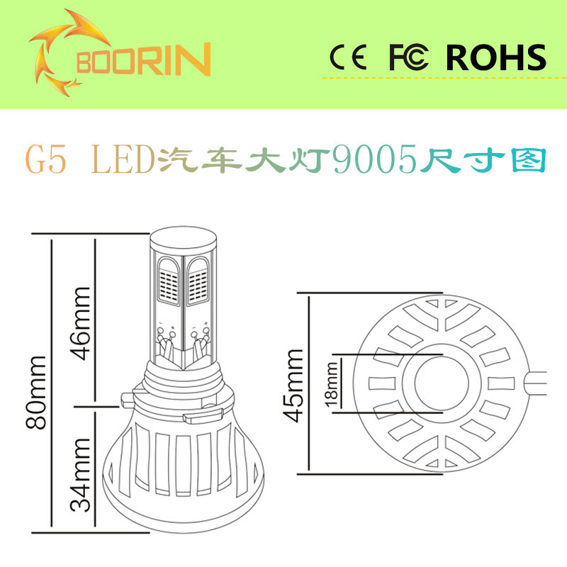 汽车大灯9005尺寸图