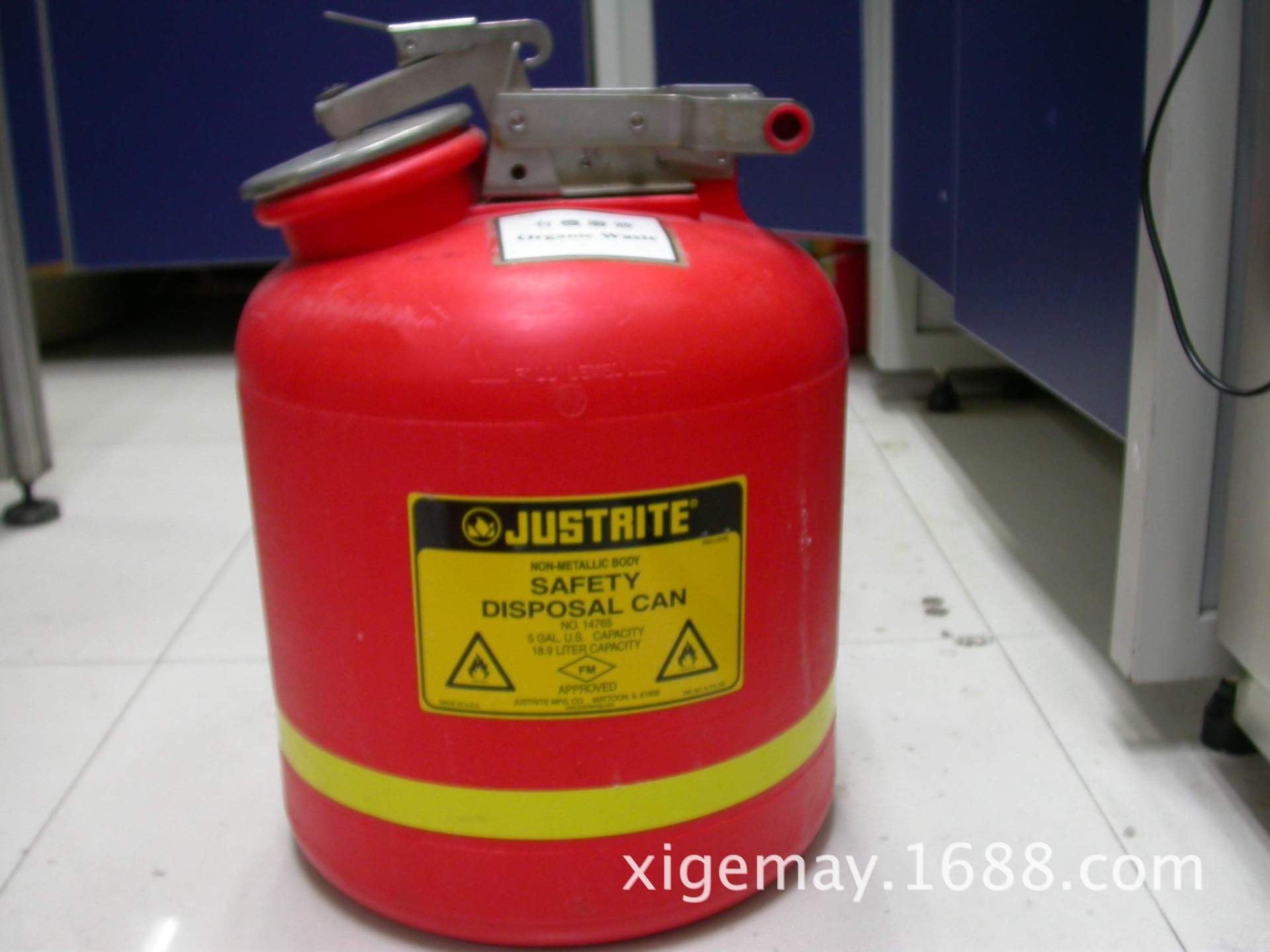 JUSTRITE 14765Z液体处置罐 19升红色聚乙烯罐 废液液体处置罐