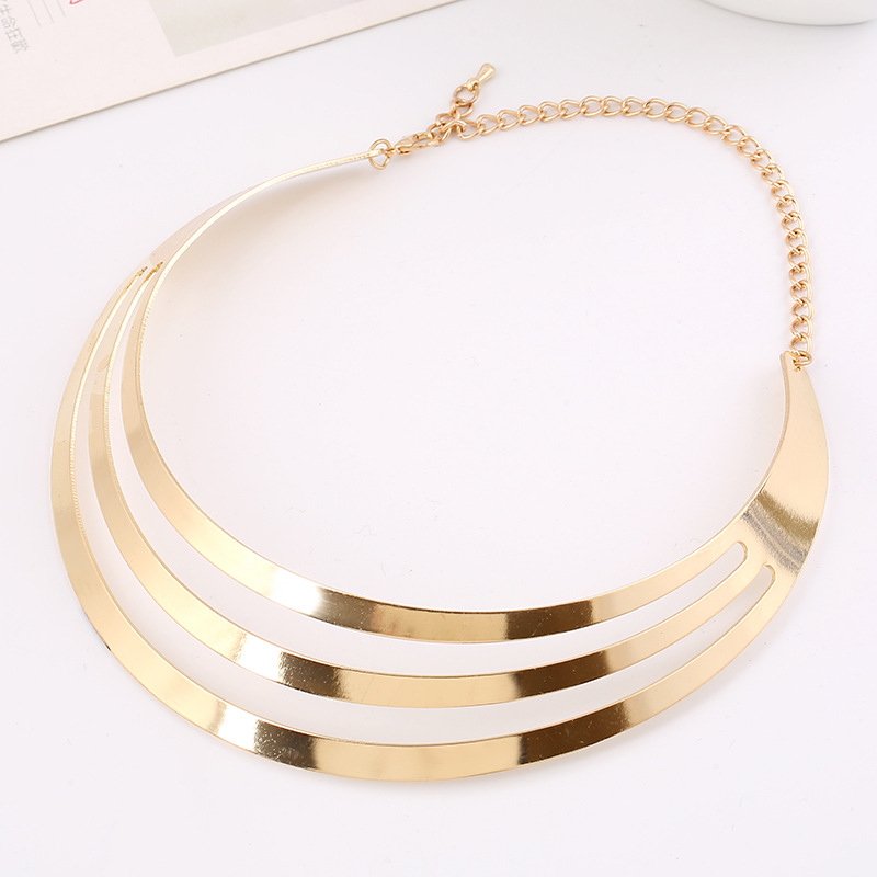 49g Weight Wholesale Jewelry Casual Novelty Round Iron Layered Plating Necklace