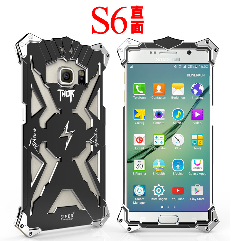 SIMON THOR Aviation Aluminum Alloy Shockproof Armor Metal Case Cover for Samsung Galaxy S6 Edge Plus