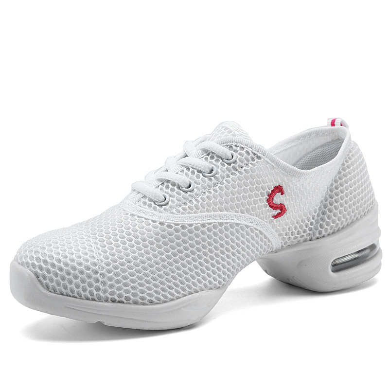 Manufacturer's new summer dance shoes, square dance shoes, mid-heel women's mesh breathable fitness and sports dance shoes
