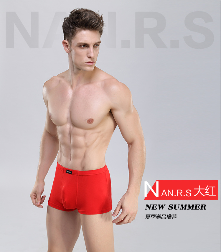 Nanren Xã Hội Sợi Tre Nam Boxer Briefs Màu Rắn Modal Nam Đồ Lót Boxer Quần Bán Buôn