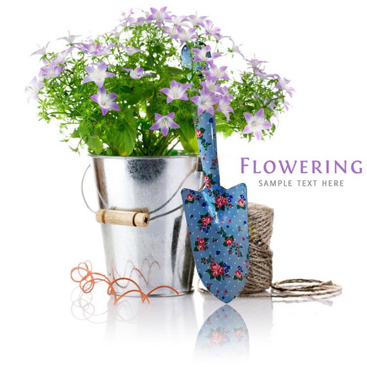 厂家销售种花除草迷你铲子 园林花艺工具 印花小铁铲 挖土铁锹