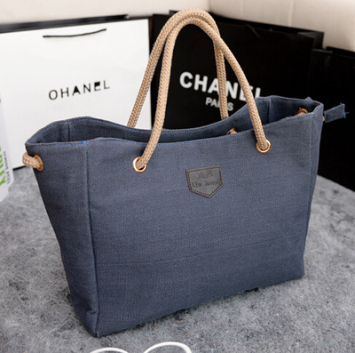 Bolsa de compras de lona grande, estilo coreano 2018, minimalista – Mayorista de Yiwu