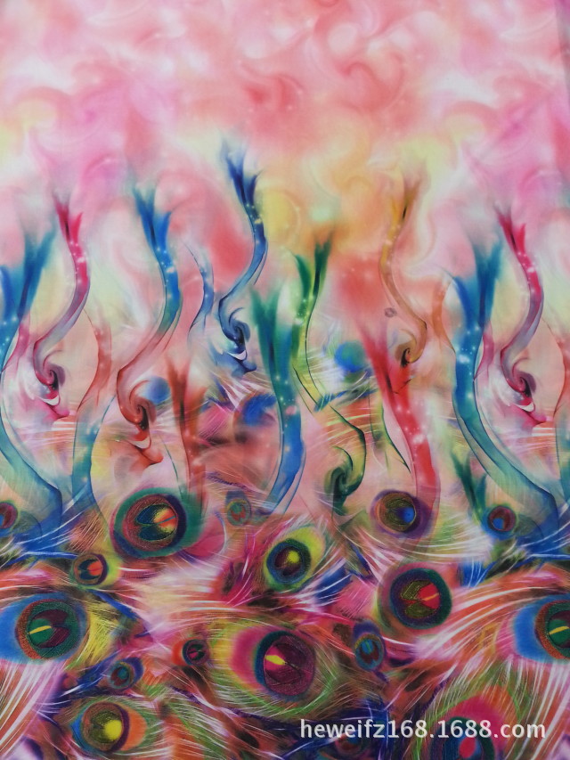 转移印花厂F8612 供应花型加工印花可印雪纺 涤棉 针织等服装面料