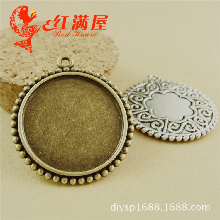 A4050两色可选5.6克DIY饰品时光宝石托欧美风格25MM 20个/包