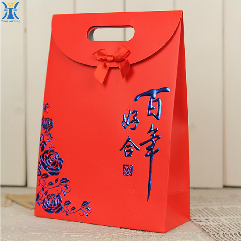 喜糖袋创意定做 婚庆结婚礼品袋喜糖手提袋子大号纸袋 喜糖盒