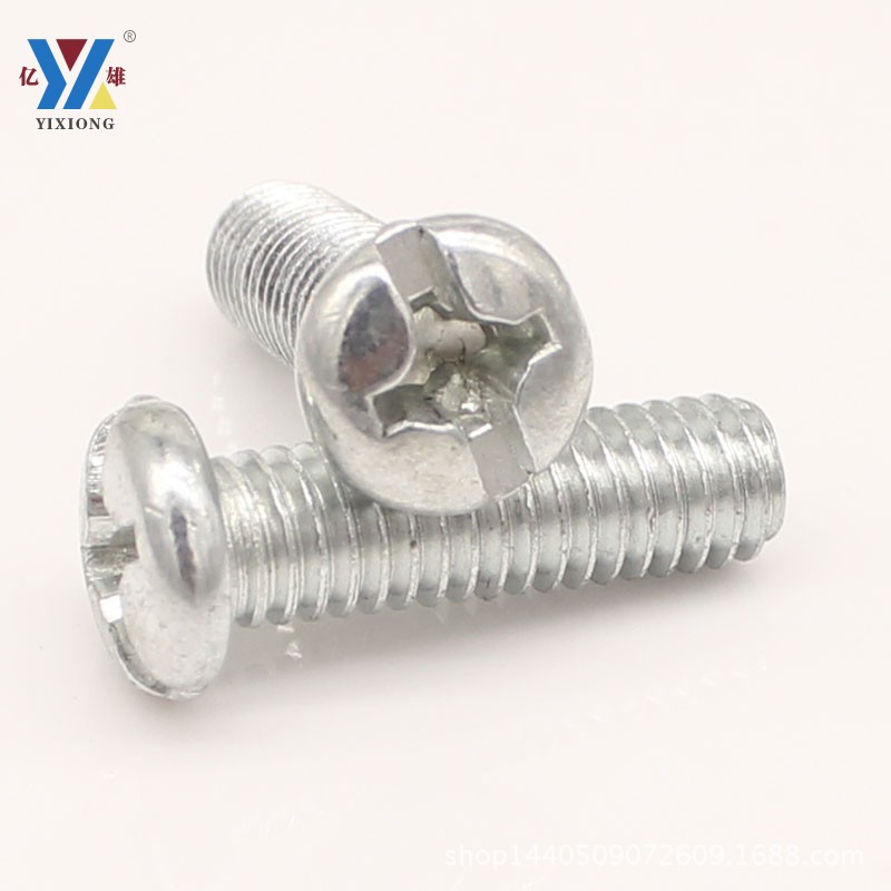 Yixiong Screw Manufacturing White Zinc Plated 11-character Round Head Pan Head Machine Screw Machine Tooth Screw Electrical Screw M5M6M8