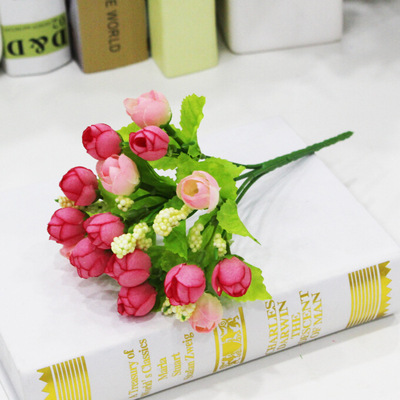 15头qq玫瑰 田园风春色QQ玫 钻石玫瑰小茶苞假花 仿真花 拍摄道具|ms