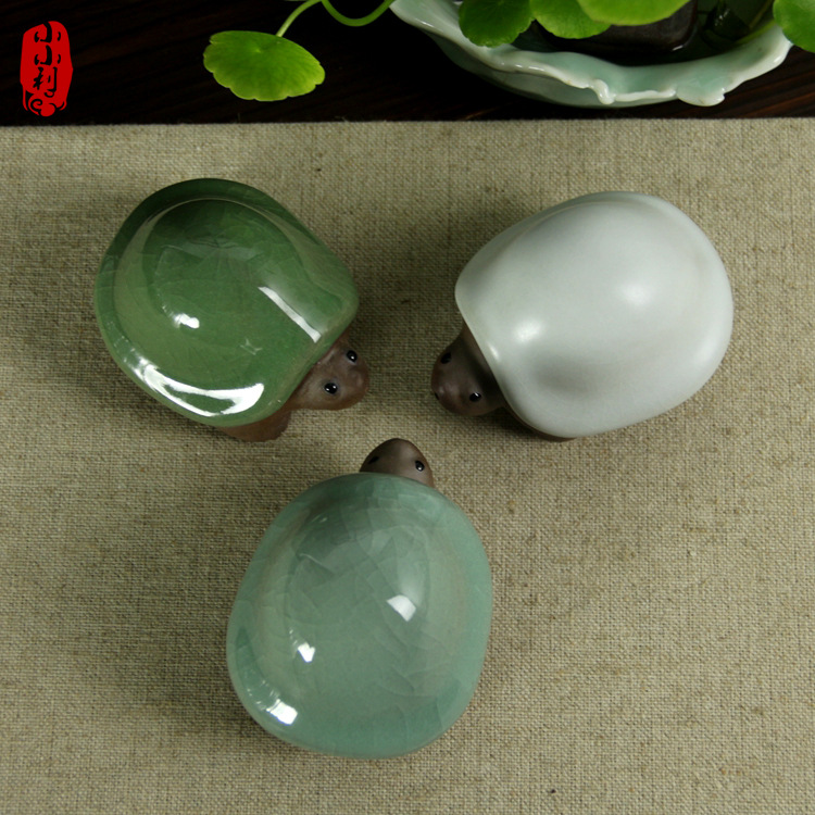 龙泉青瓷 陶瓷 茶宠茶玩 可爱灵龟 茶具配件礼品紫砂厂家批发|ms