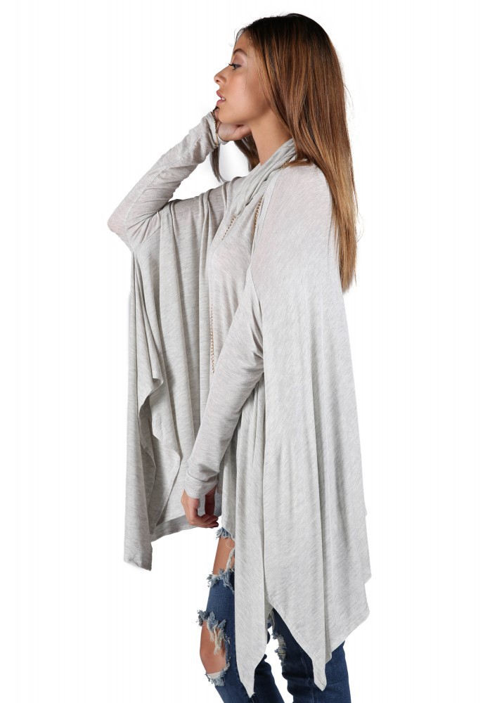 Fashionable Irregular Loose High Neck Pullover Top Spring Collection Plus Size Womens Apparel Wholesale Available