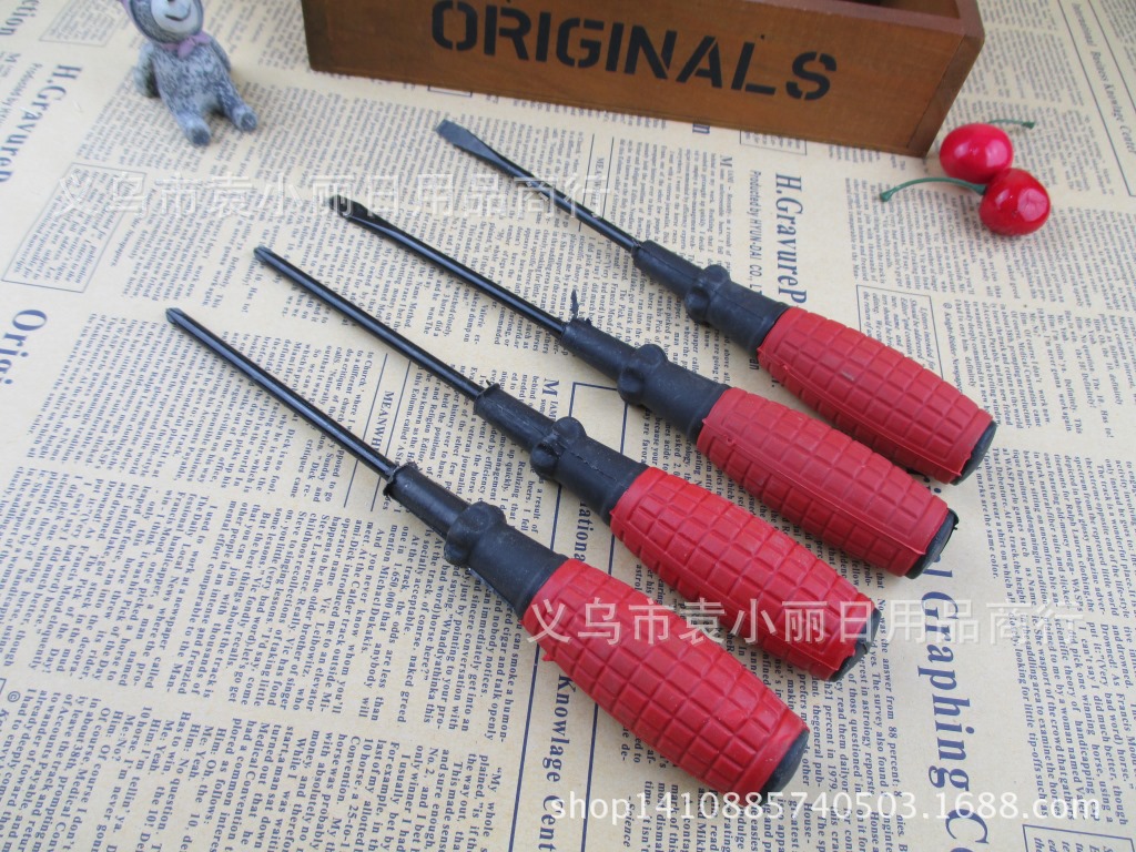 手雷把 维修工具 带磁螺丝 螺丝刀 十字 五金工具 每盒30个梅花