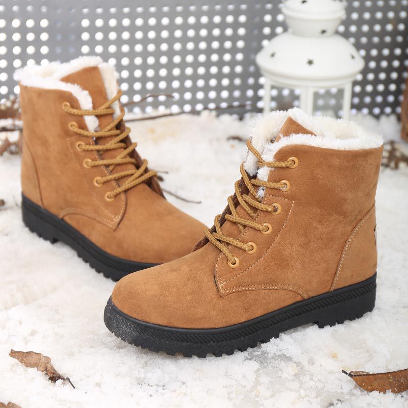 厂家直销淘宝爆款冬季外贸雪地靴女保暖学生短筒靴平跟韩版棉鞋女